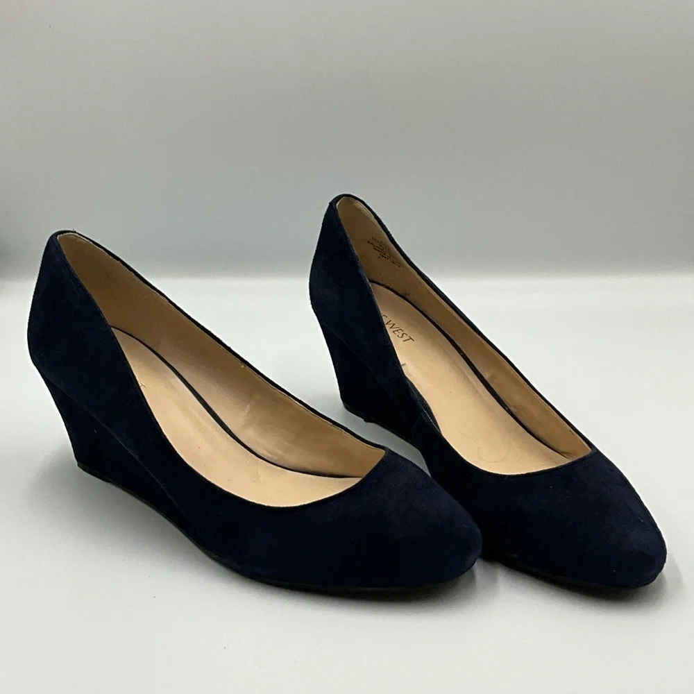 Nine West Shoes Size 9 Dark Blue Wedges Never Worn